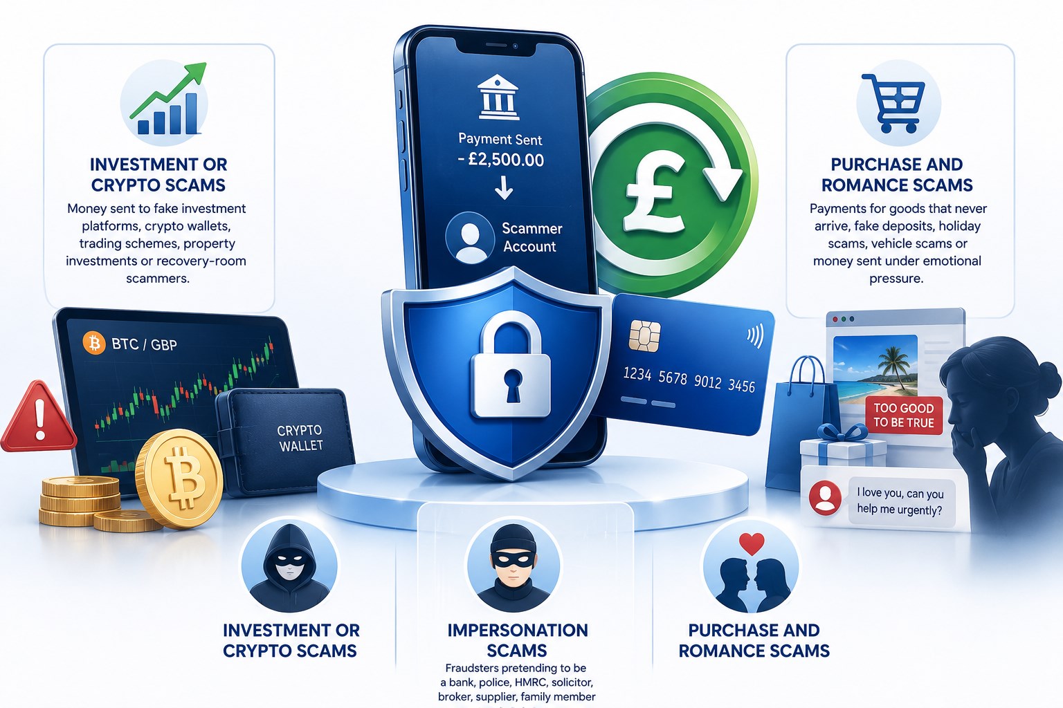 Examples of APP fraud and bank scam refund issues