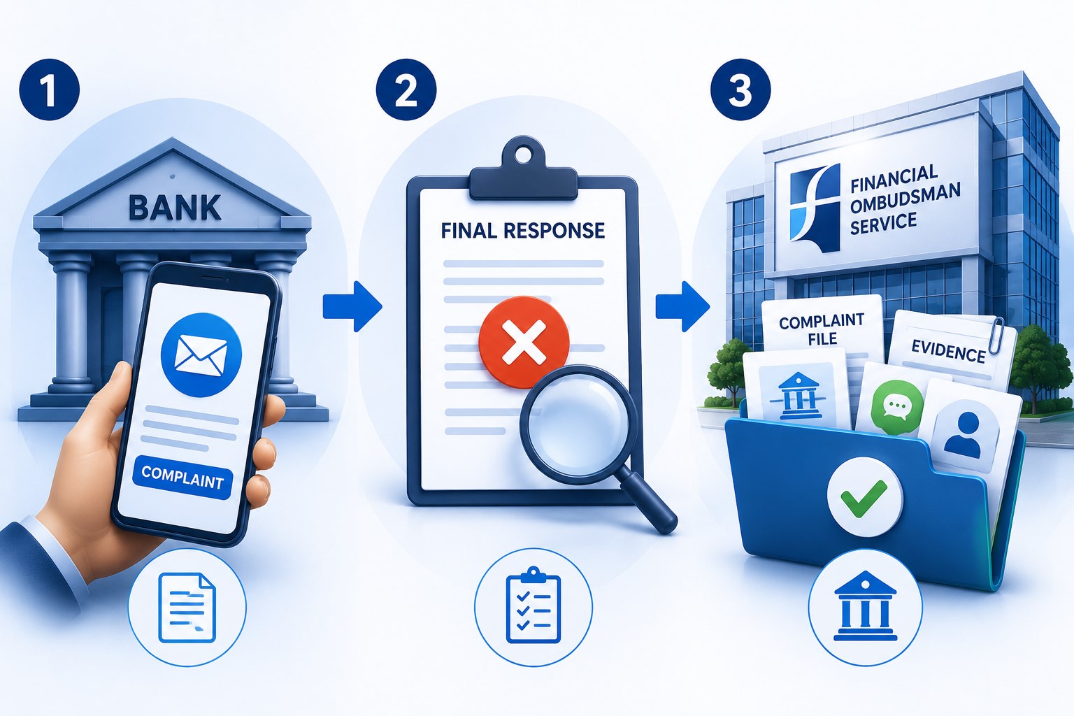 Bank scam complaint route from bank review to Financial Ombudsman