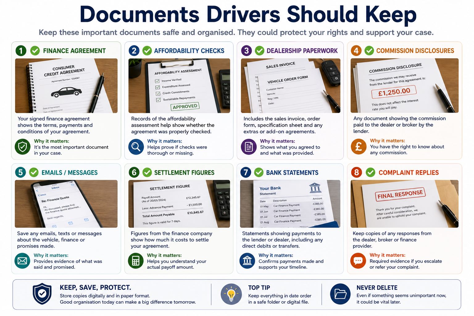 Checklist of important car finance documents drivers should keep