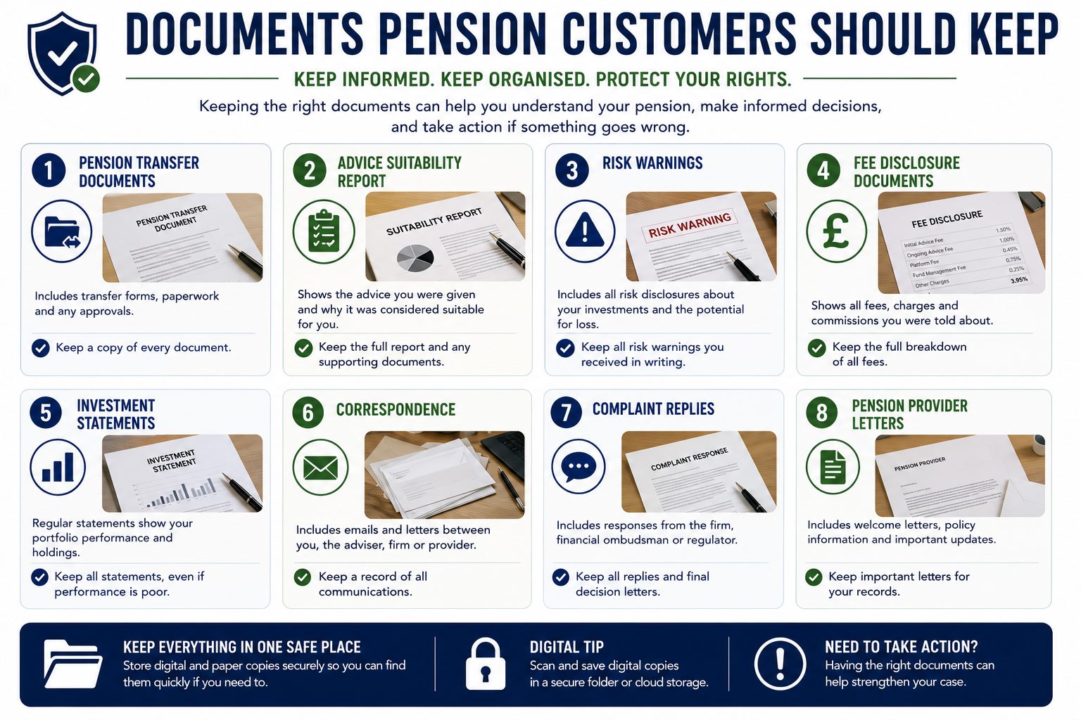 Documents pension customers should keep infographic