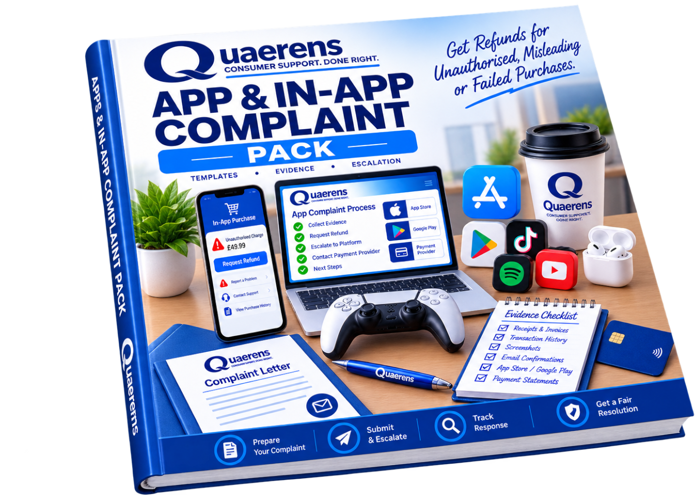 App and in-app purchase refund Complaint Pack booklet