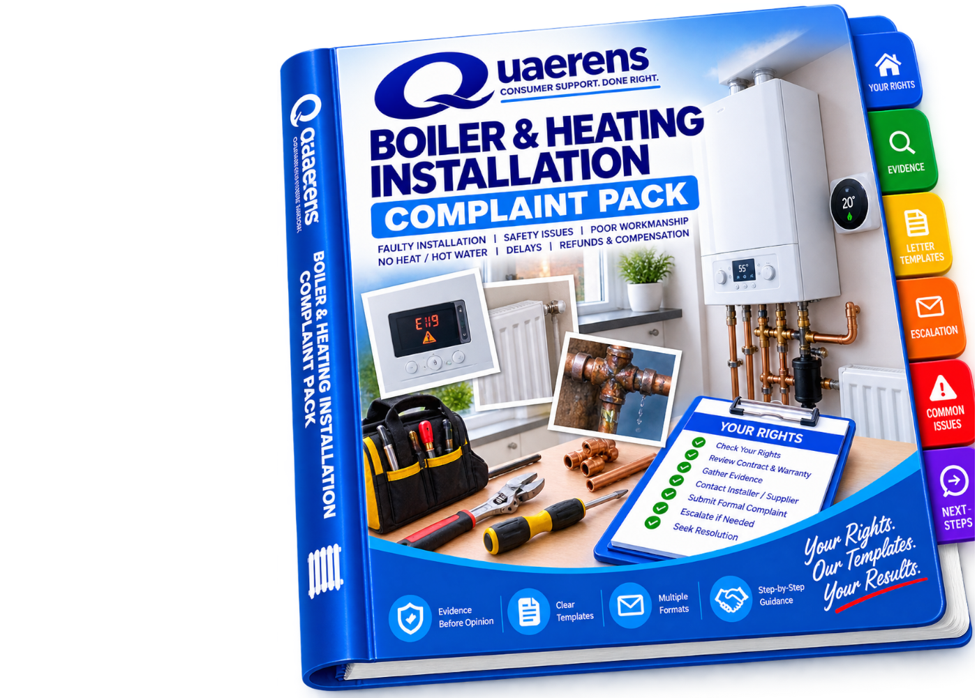 Quaerens Boiler and Heating Installation Complaint Pack booklet