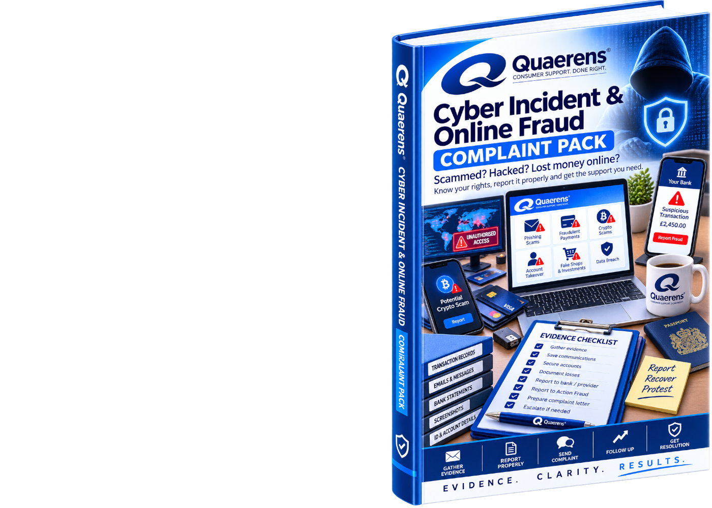 Quaerens Cyber Incident and Online Fraud Complaint Pack booklet