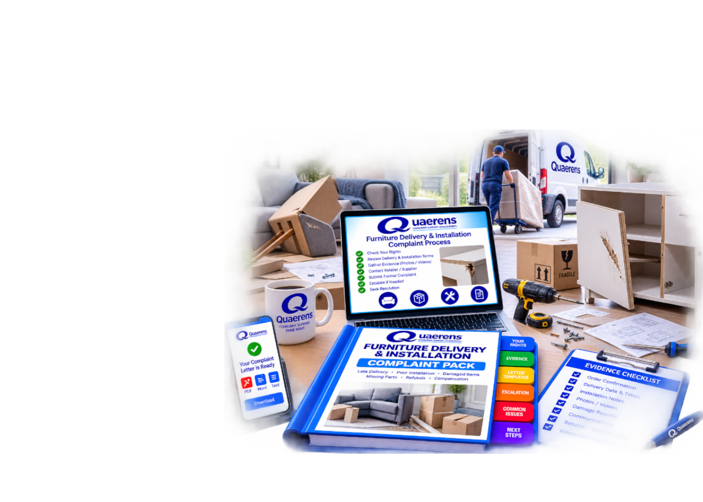 Quaerens Furniture Delivery & Installation Complaint Pack