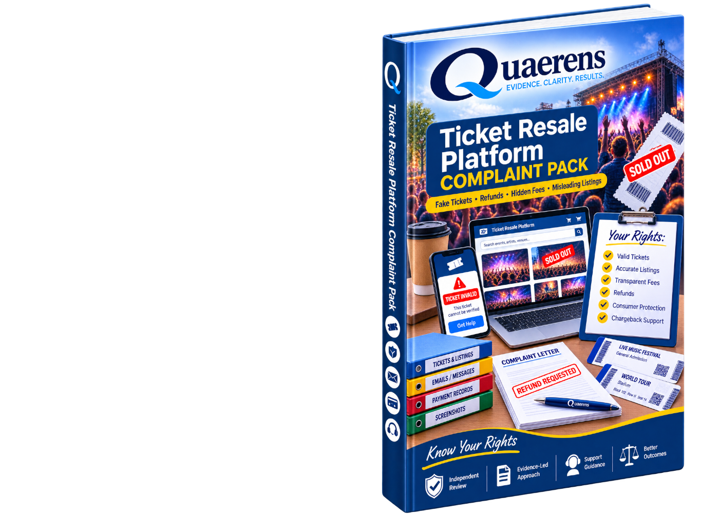Quaerens Ticket Resale Platform Complaint Pack booklet