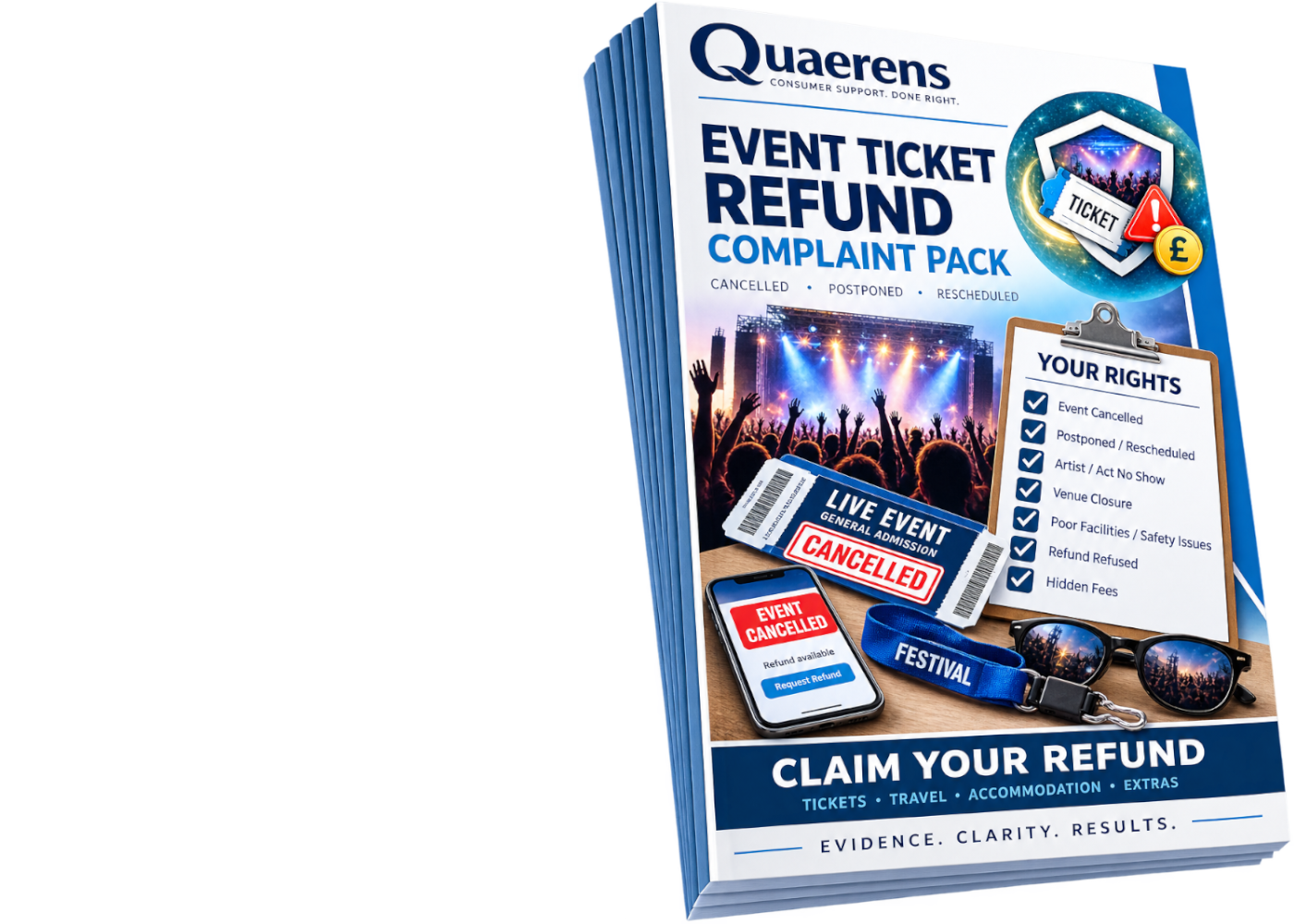 Free Event Ticket Refund Complaint Pack booklet