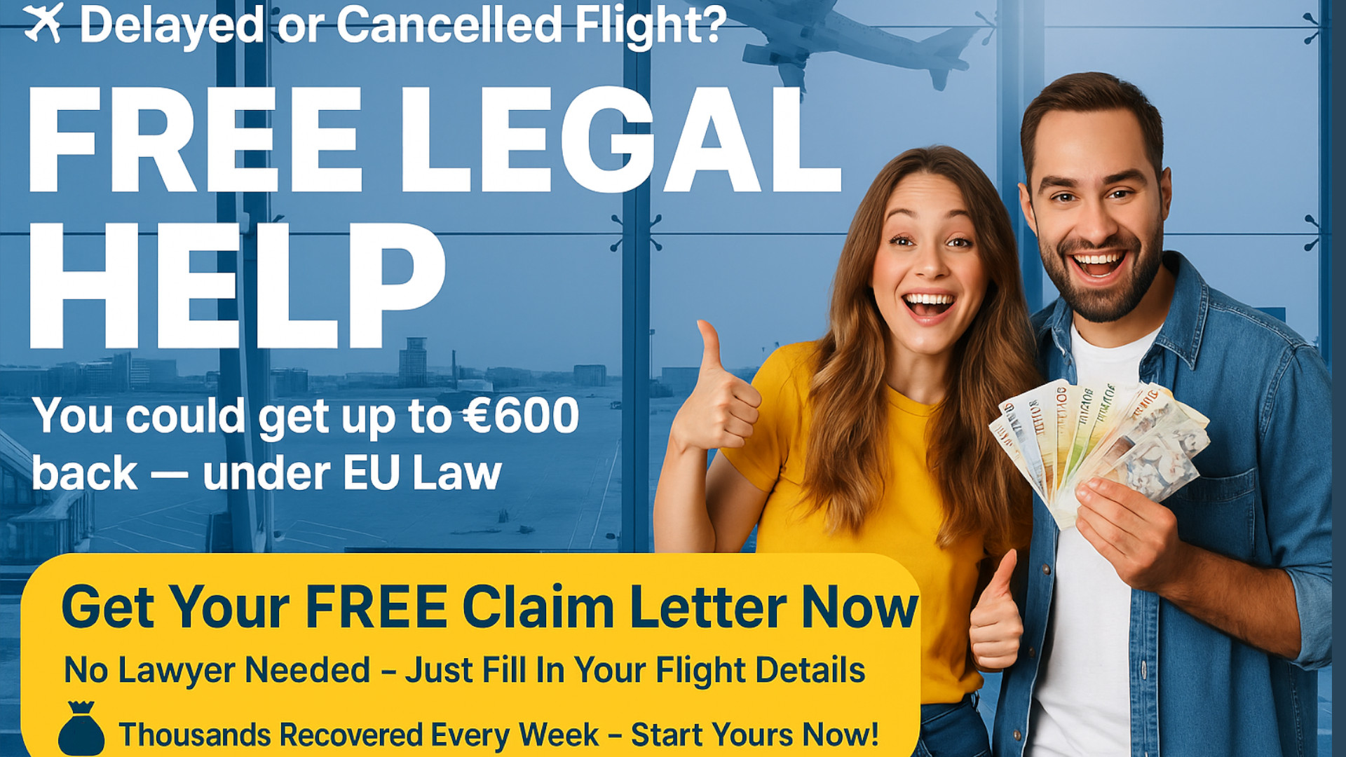 Free Flight Delay Legal Help Banner