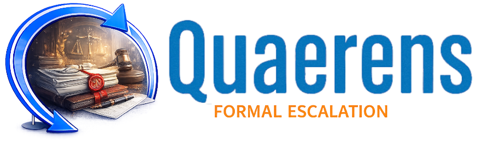 Quaerens formal escalation letter support logo